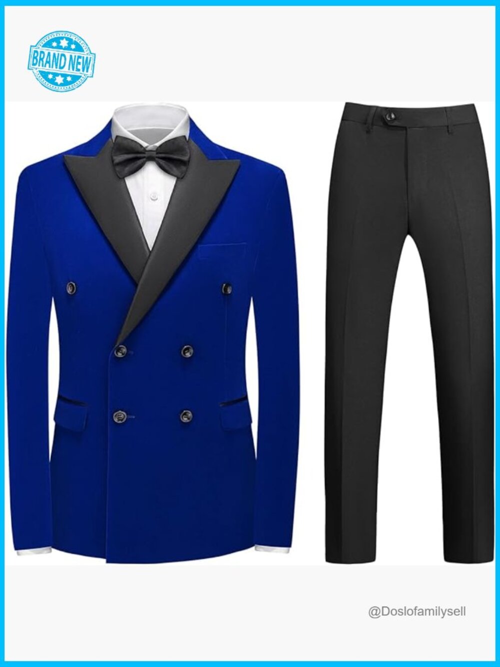 Double Breasted Velvet Tuxedo Suit Set Modern Fitted Formal Elegant Wedding